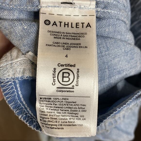 Athleta Cano Linen Jogger Pant in Blue - Picture 5 of 8